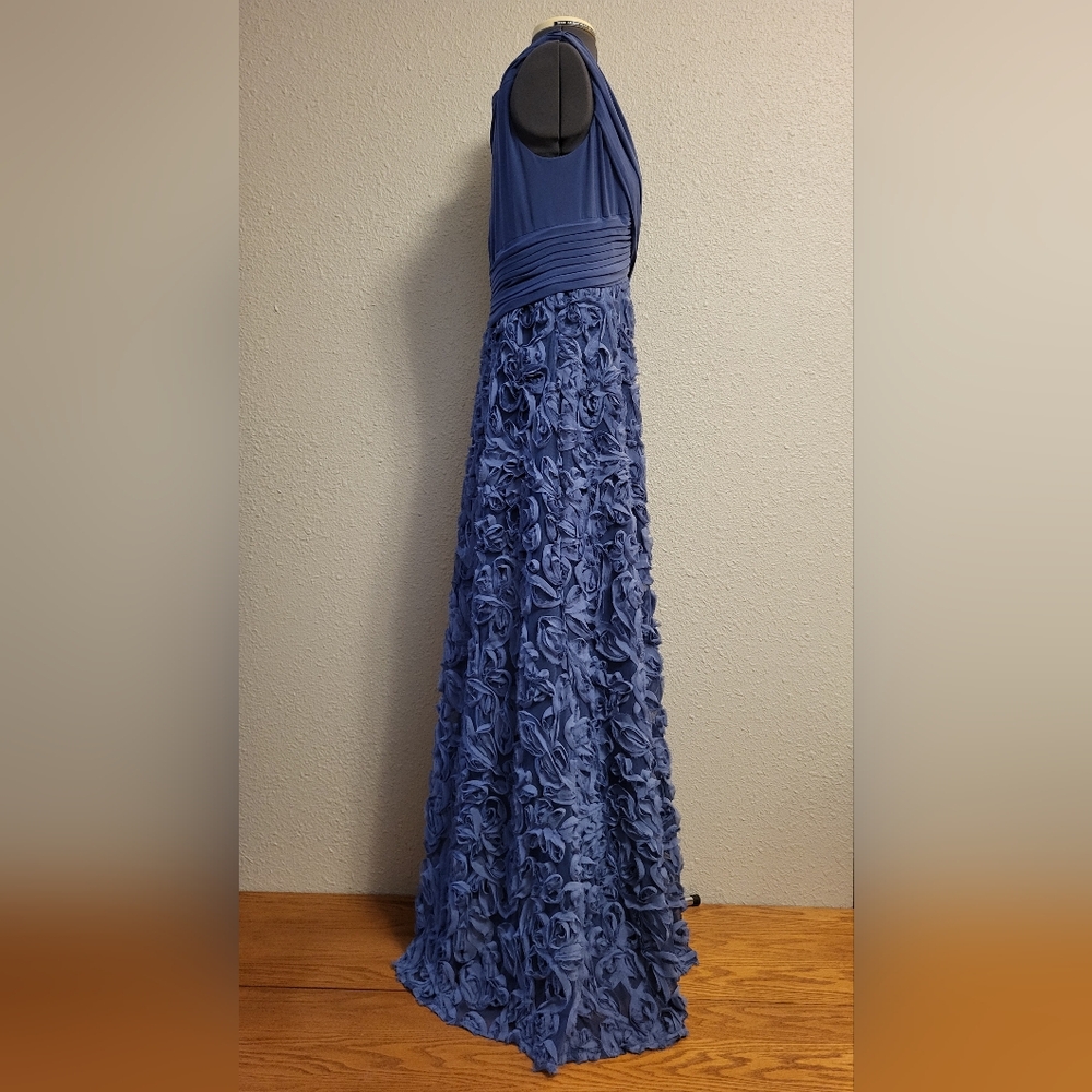 Patra Blue Rosette Gown Size 10 - Picture 5 of 11